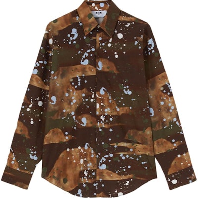 Camisa Hombre MSGM SS24 Camo Splatter Verde Militar Manga Larga Cuello Alto 3640ME04-247050-37 Buy Camisa Hombre MSGM SS24 Camo Splatter Verde Militar Manga Larga Cuello Alto 3640ME04-247050-37