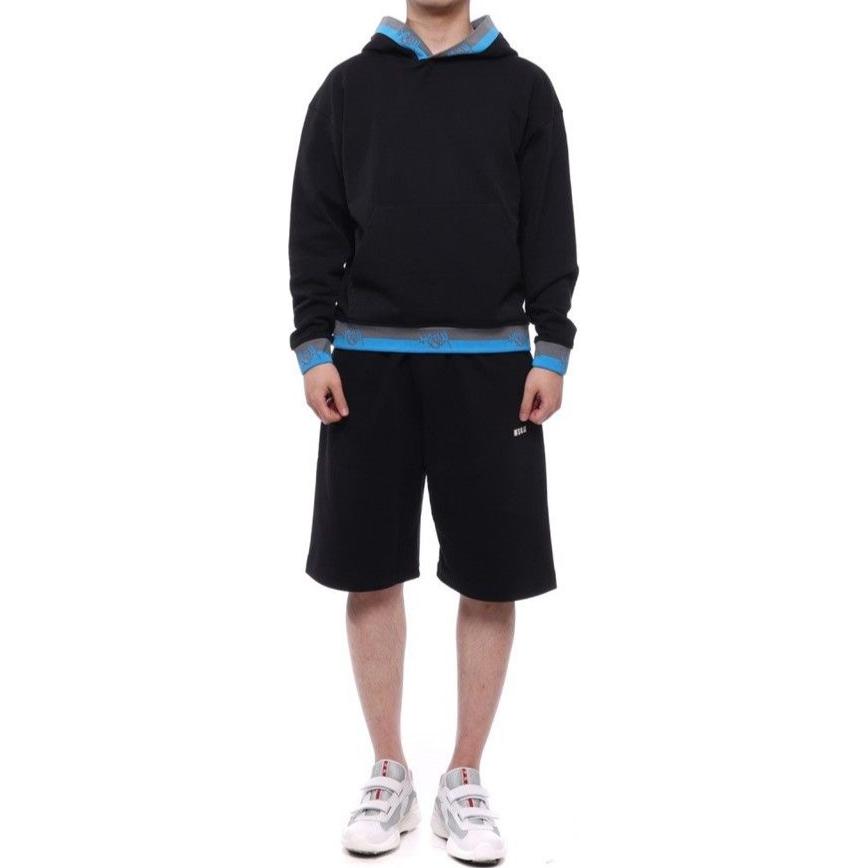 MSGM Striped Logo Pullover Hoodie Black 3040MM85-217099-99