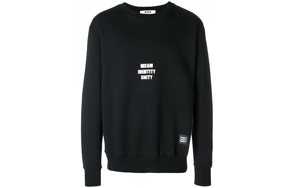 MSGM Unisex Black Cotton Letter Print Logo Sweatshirt 2540MM66-184799-99