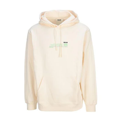 MSGM White Graphic Print Hoodie Long Sleeve Casual Wear 3040MM174217119-02