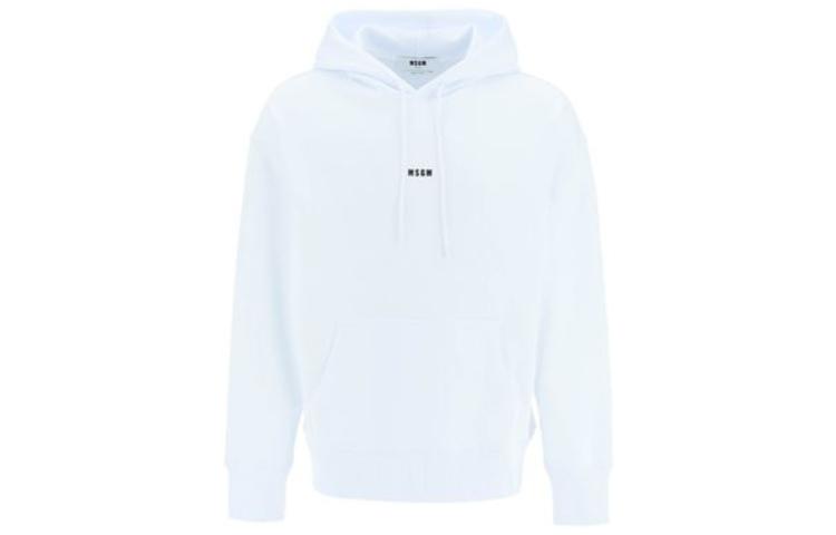 MSGM White Logo Printed Hoodie 2000MM5092-0000001