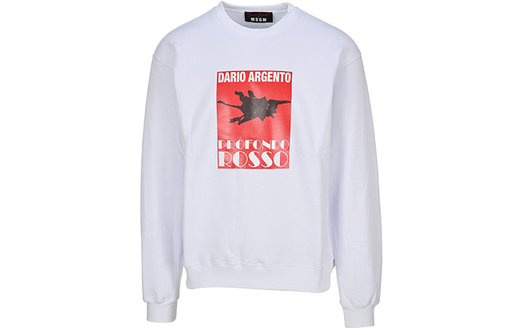 MSGM White Pullover Sweatshirt with Letter Graphic Print 2940MM203-207599-01
