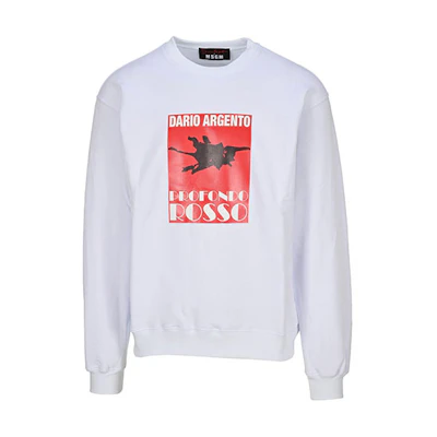 MSGM White Pullover Sweatshirt with Letter Graphic Print 2940MM203-207599-01