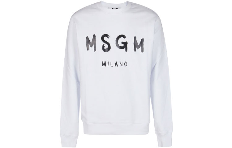 MSGM White Pullover Sweatshirt with Letter Print 2000MM513-200000-01