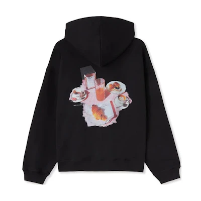 MSGM Gattullo Black Hoodie with Aperitif Print Unisex Collaboration 3540MM808-237999-99