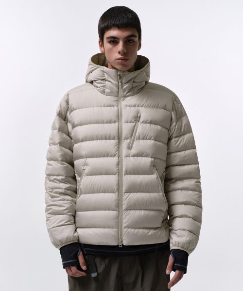 MUSINSA STANDARD [City Leisure] Hooded Light Down Jacket [Dusty Beige] MMDDJAZ01-UI