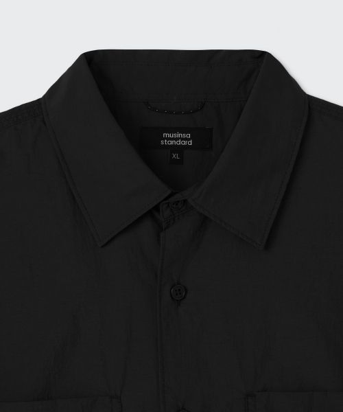 Purchase Musinsa Standard [City Leisure] 轻量宽松尼龙衬衫 [黑色] MMESL3Z02-BK