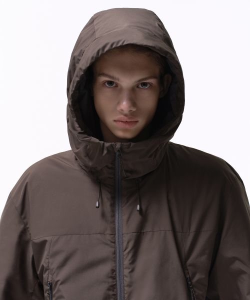 Shop Musinsa Standard [City Leisure] Padded Windbreaker Jacket [Brown] MMEJJ9C01-BR