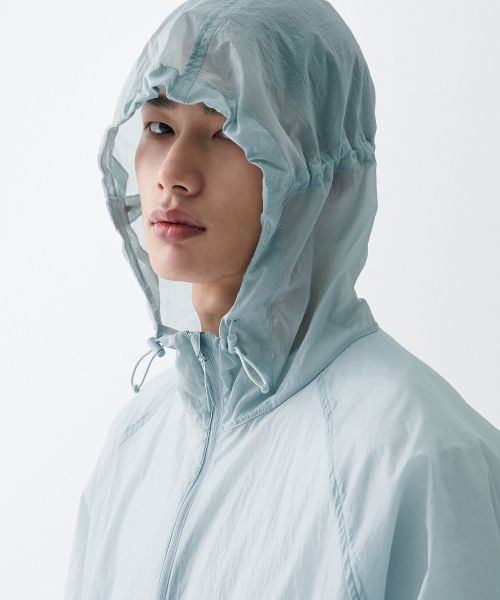 Shop MUSINSA STANDARD [City Leisure] Sheer Windbreaker Jacket [Cloudy Blue] MMDJJ5Z02-CY