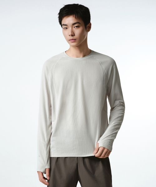 Musinsa Standard [City Leisure] Trail Long-Sleeve T-Shirt [Stone White] MMFTL9D34-SW