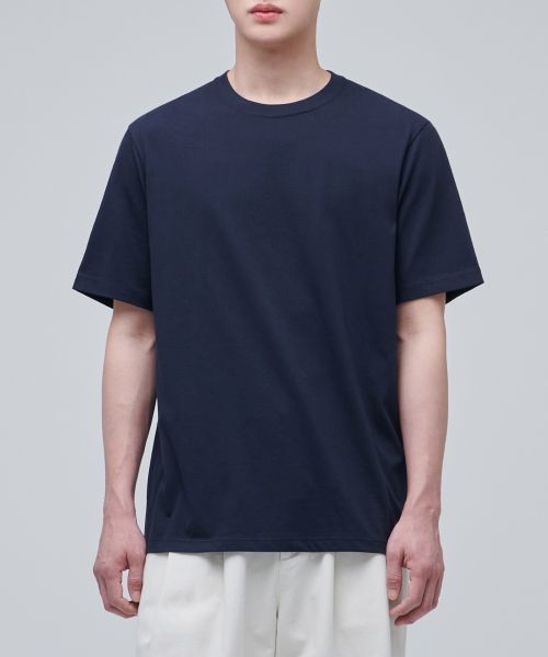 MUSINSA STANDARD [Cool Standard] Basic Crew Neck T-Shirt [Navy] MMBTS6Z10-NA