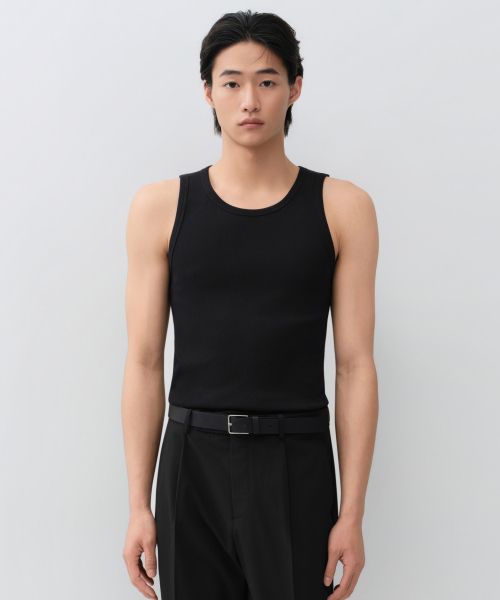 MUSINSA STANDARD [Cool Standard] Essential Tank Top [Black] MMFTE6A32-BK