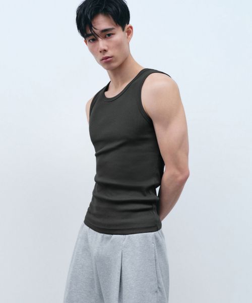 MUSINSA STANDARD [Cool Standard] Essential Tank Top [Dark Grey] MMFTE6A32-DG