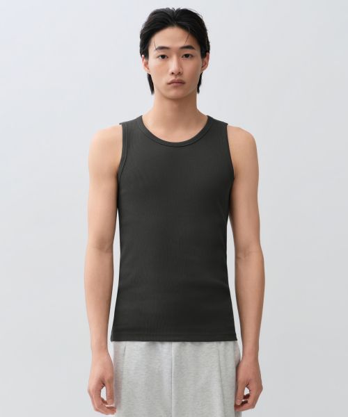Lookbook MUSINSA STANDARD [Cool Standard] Essential Tank Top [Dark Grey] MMFTE6A32-DG