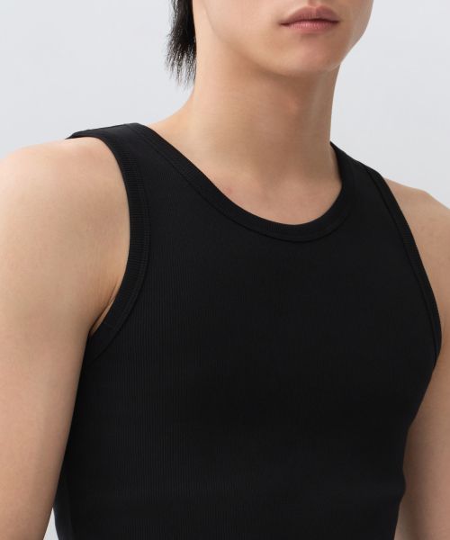 Shop MUSINSA STANDARD [Cool Standard] Essential Tank Top [Black] MMFTE6A32-BK