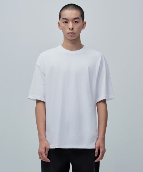 MUSINSA STANDARD [Cool Standard] Oversized Crew Neck T-Shirt [White] MMBTS6Z11-WH