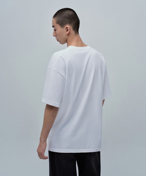 Lookbook MUSINSA STANDARD [Cool Standard] Oversized Crew Neck T-Shirt [White] MMBTS6Z11-WH