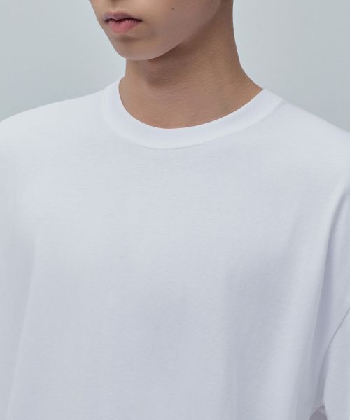 Shop MUSINSA STANDARD [Cool Standard] Oversized Crew Neck T-Shirt [White] MMBTS6Z11-WH