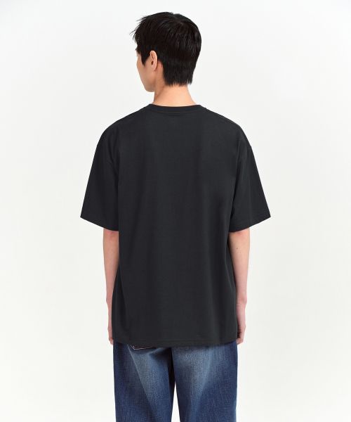 Shop MUSINSA STANDARD [Cool Standard] Oversized Crew Neck T-Shirt [Black] MMBTS6Z11-BK
