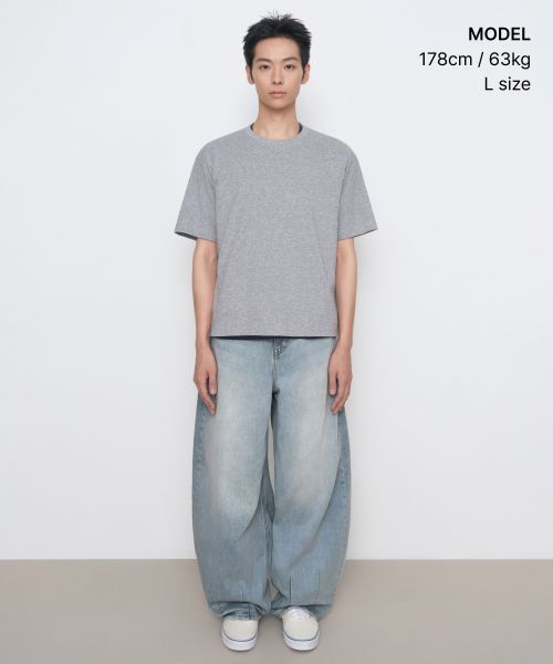 Order MUSINSA STANDARD [Cool Standard] Regular Crop T-Shirt [Medium Gray] MMFTS4A24-MR