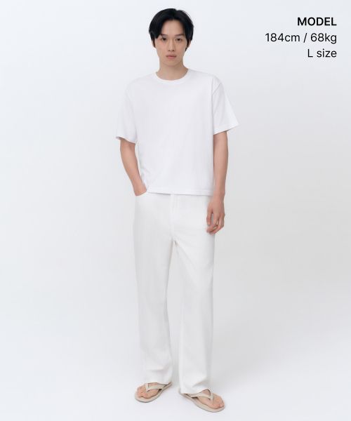 Order MUSINSA STANDARD [Cool Standard] Regular Crop T-Shirt [White] MMFTS4A24-WH