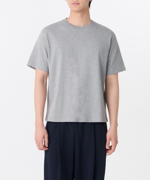 Lookbook MUSINSA STANDARD [Cool Standard] Regular Crop T-Shirt [Medium Gray] MMFTS4A24-MR