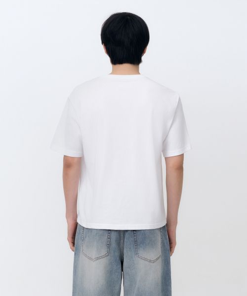 Lookbook MUSINSA STANDARD [Cool Standard] Regular Crop T-Shirt [White] MMFTS4A24-WH