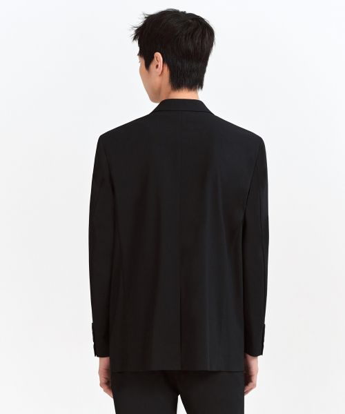 Lookbook MUSINSA STANDARD [涼感標準] 寬鬆基礎西裝外套 [黑色] MMBJK5Z06-BK