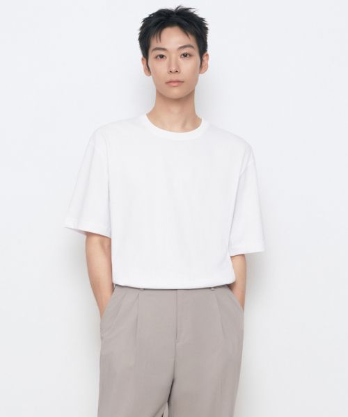MUSINSA STANDARD [Cool Standard] Relaxed Fit Crew Neck T-Shirt [White] MMJTS6Z19-WH