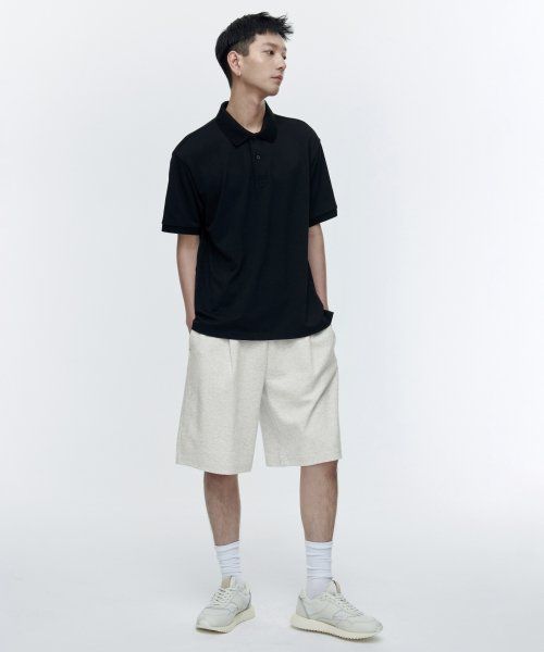 Order MUSINSA STANDARD [涼感標準] 寬鬆剪裁珠地布 polo 衫 [黑色] MMCTP6Z06-BK