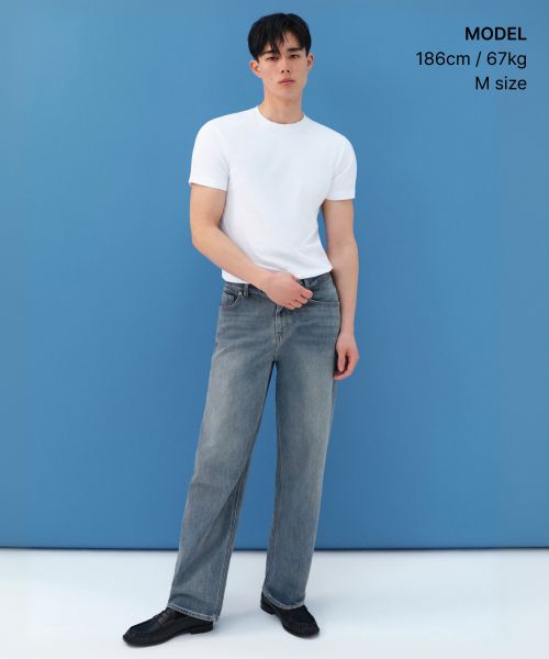 Order MUSINSA STANDARD [Cool Standard] Slim Crew Neck T-Shirt [White] MMFTS4A22-WH