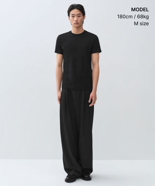 Order MUSINSA STANDARD [Cool Standard] Slim Crew Neck T-Shirt [Black] MMFTS4A22-BK