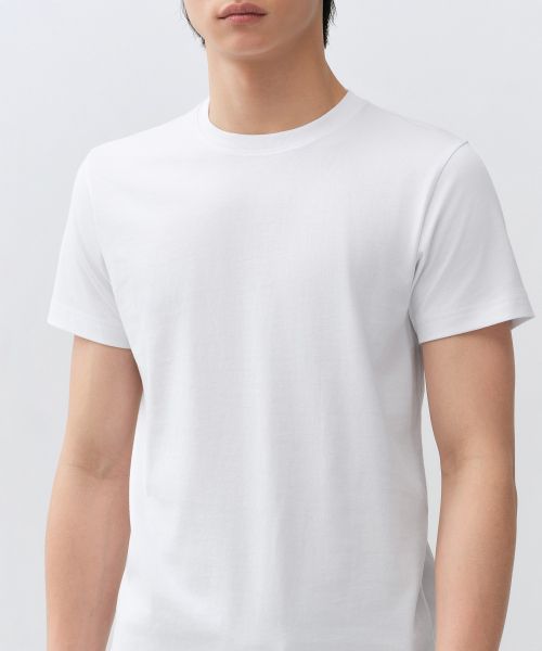 Details for MUSINSA STANDARD [Cool Standard] Slim Crew Neck T-Shirt [White] MMFTS4A22-WH