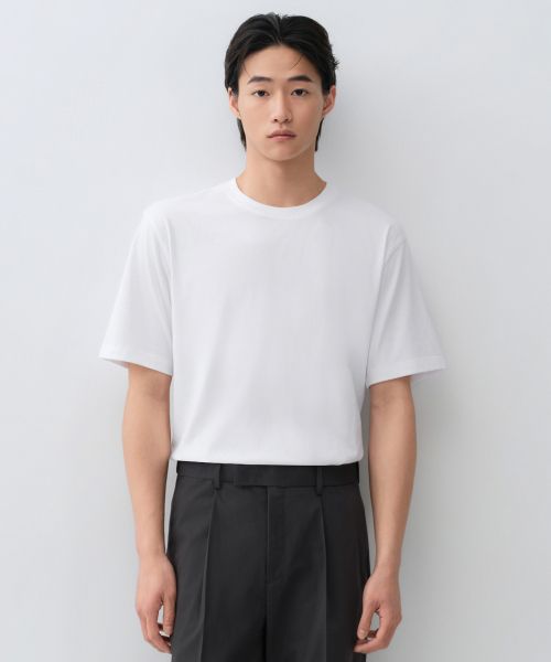 Lookbook MUSINSA STANDARD [CoolStandard] Regular Crew Neck T-Shirt [White] MMFTS4A23-WH
