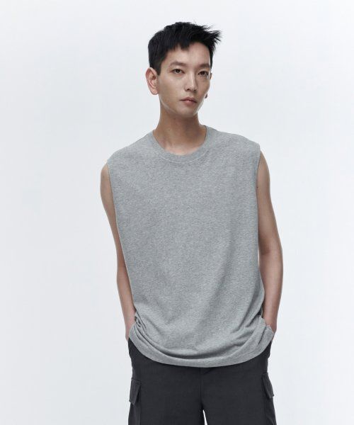 MUSINSA STANDARD [Coolstandard] Relaxed Sleeveless Top [Medium Gray] MMBTS6Z12-MR