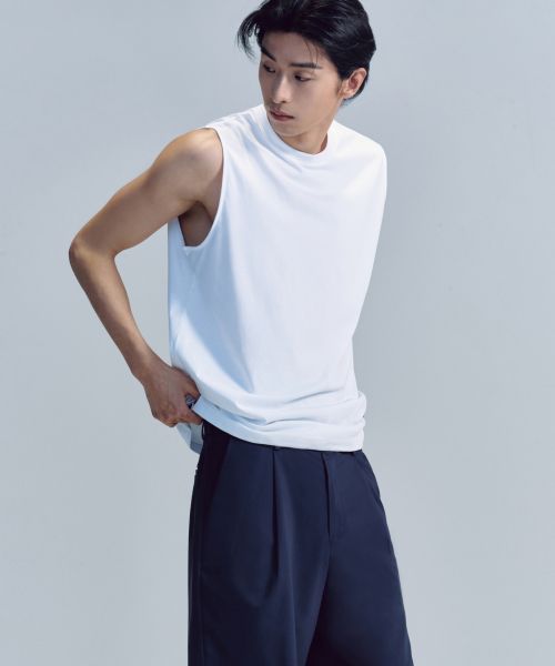 MUSINSA STANDARD [CoolStandard] Relaxed Sleeveless Top [White] MMBTS6Z12-WH