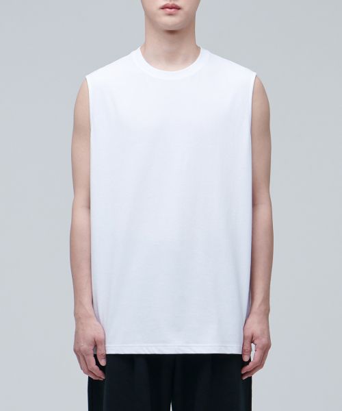 Shop MUSINSA STANDARD [CoolStandard] Relaxed Sleeveless Top [White] MMBTS6Z12-WH