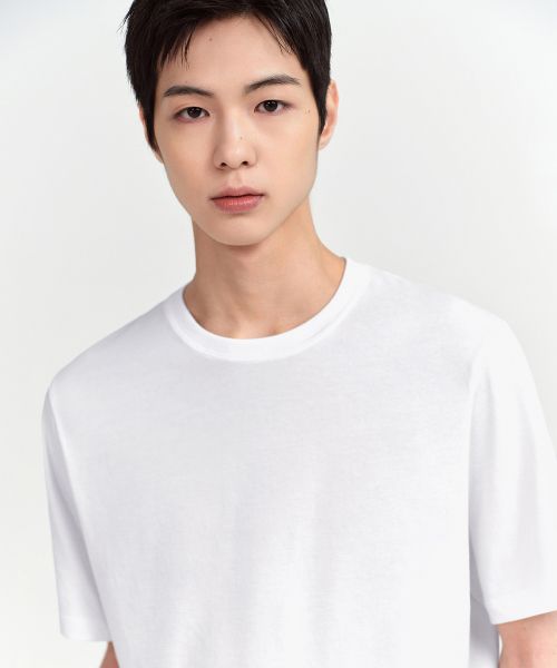 Shop MUSINSA STANDARD [Cooltandard] Basic Crew Neck T-Shirt [White] MMBTS6Z10-WH