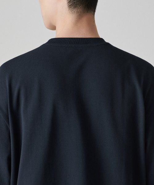 Shop MUSINSA STANDARD [Cooltandard] Relaxed Fit Crew Neck Pique T-Shirt [Navy] MMCTS6Z07-NA