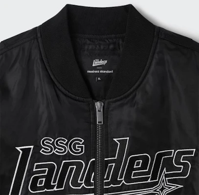 MUSINSA STANDARD【SSGランダースコラボ】MA-1 ボンバージャケット【ブラック】 MMFJJ8D90-BK Shop MUSINSA STANDARD【SSGランダースコラボ】MA-1 ボンバージャケット【ブラック】 MMFJJ8D90-BK