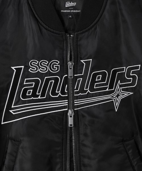 Details for MUSINSA STANDARD [SSG Landers联名款] MA-1飞行员夹克 [黑色] MMFJJ8D90-BK