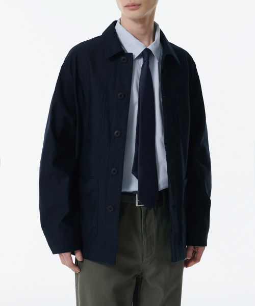 Order MUSINSA STANDARD Baek 緞面工裝外套（海軍藍） MMDJJ2Z15-NA