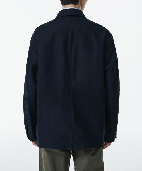Shop MUSINSA STANDARD Baek 緞面工裝外套（海軍藍） MMDJJ2Z15-NA