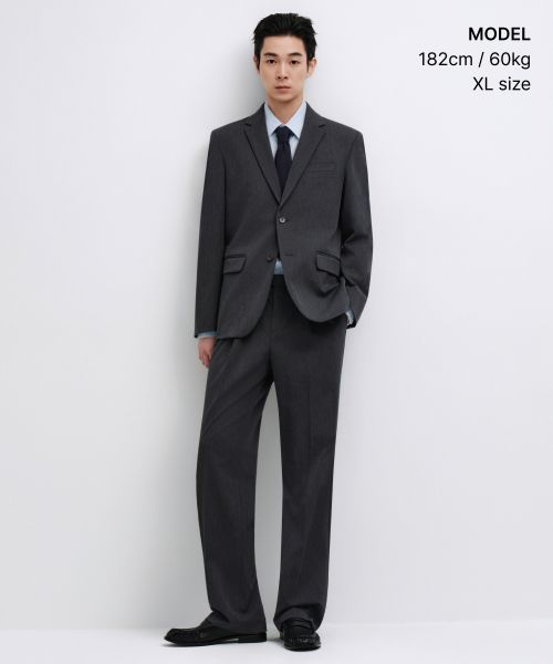 Lookbook MUSINSA STANDARD 基本款西裝外套【炭灰色】 MM0JK9Z02-CG