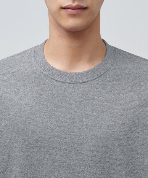 Lookbook Musinsa Standard Basic Long Sleeve T-Shirt [Melange Gray] MM0TLAZ09-MG