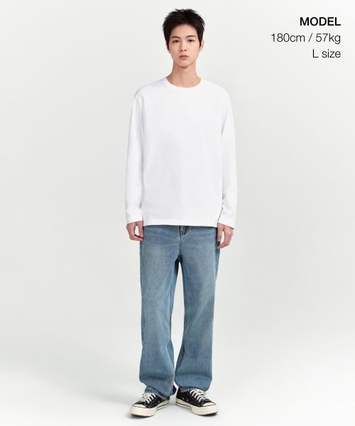 Order Musinsa Standard Basic Long Sleeve T-Shirt [White] MM0TLAZ09-WH