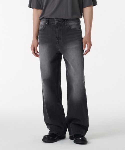 Musinsa Standard Big Brush Wide Denim Pants [Black] MMDNP0Z07-BK