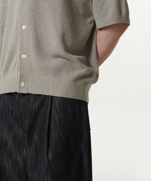Details for MUSINSA STANDARD Boucle Collared Short Sleeve Cardigan [Light Warm Grey] MMDWC5Z01-LW