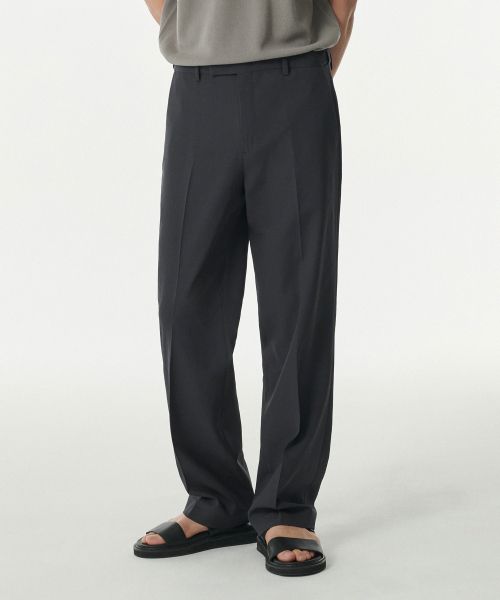 MUSINSA STANDARD Cool Touch Semi-Wide Hidden Banding Slacks [Gray] MMDPL5Z01-GR