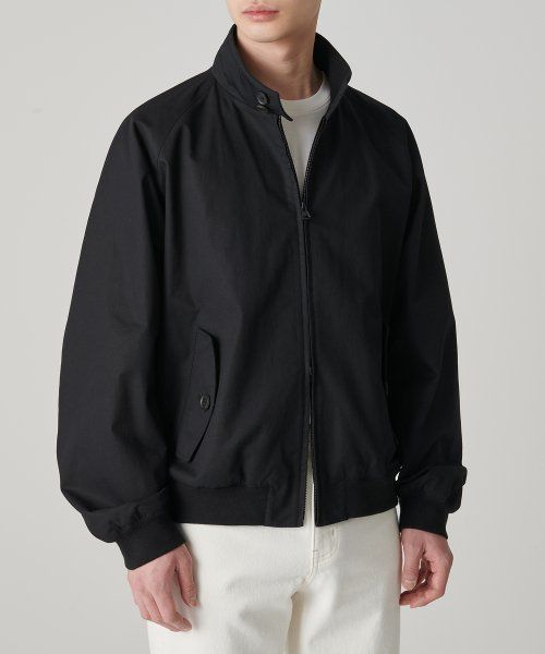 Lookbook MUSINSA STANDARD 棉質哈靈頓外套 [黑色] MMCJJ3Z03-BK